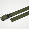 thumbnail image 4 of Leather Belts for Men Automatic Buckle Canvas Nylon Wave Embossed Metal Buckle Stretch Webbing Casual Outdoor Daily Belt Army Green L, 4 of 5