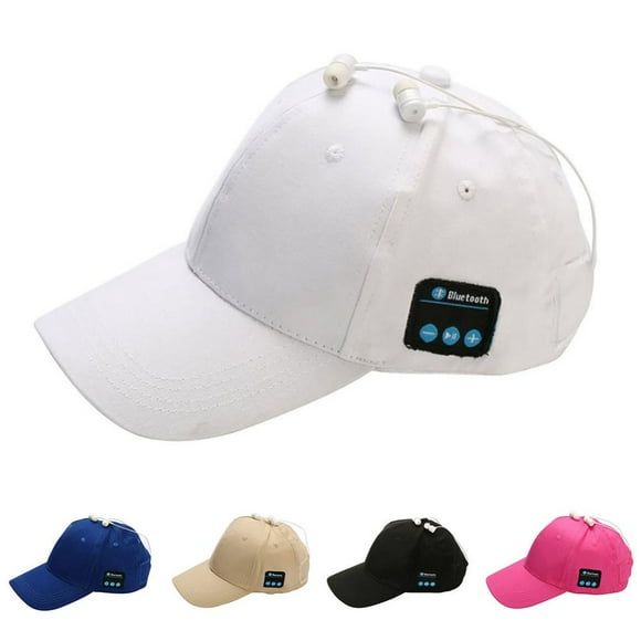 YOPTOP Baseball Music Hat Smart Hat with Bluetooth Speaker Speakerphone Caps Bluetooth Hat for Outdoor Sports Wireless,white