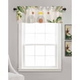 thumbnail image 3 of Bohemia Modern Linen Curtain Valance for Bedroom/Bathroom/Kitchen/Office/Living/Dining Room Windows,Minimalistic Leaves Plant Botanical Palm Pocket Topper Drapes Decorative Cafe Drapery Panel 42x18, 3 of 6