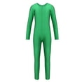 thumbnail image 4 of Sxiwei Kids Girls Long Sleeve Full Body Ballet Dance Gymnastic Leotard Unitard Sports Yoga Bodysuit Green 7-8, 4 of 7