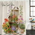 thumbnail image 2 of Spring Flowers Bathroom Shower Curtains with 12 Hooks Polyester Waterproof Shower Curtain for Stalls and Bathtubs Cute Rabbits Tulips Sunflowers Daisy Vintage Decorative Bathroom Curtain 72x78 Inches, 2 of 9