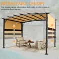 thumbnail image 3 of Zimtown 12' x 9' Pergola  Metal Adjustable Shade Fabric Curved Top Folding Shed, Brown, 3 of 9