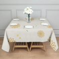 thumbnail image 4 of 42x42in(107x107cm) Square Tablecloth, Waterproof Polyester Table Cover, Wrinkle Resistant & Washable Fabric for Dining, Kitchen, Picnic, Daisy Flowers Print, 4 of 5