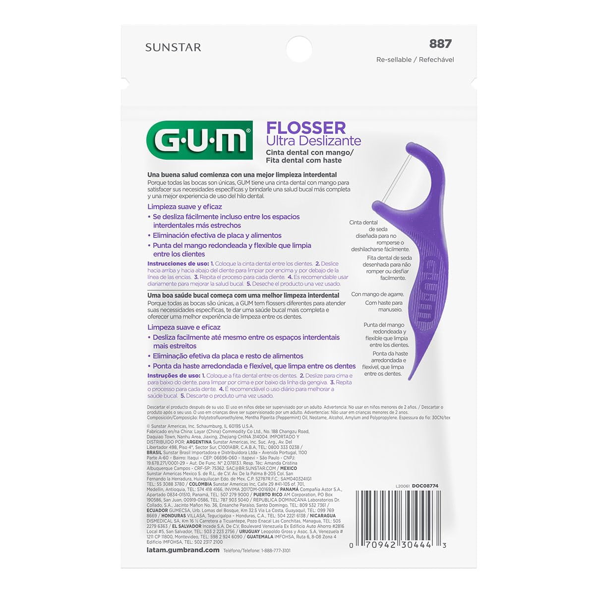 Gum Comfort Slide Flosser Picks Fresh Mint 90 Count