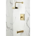 thumbnail image 2 of Kingston Brass KB5897NDL NuvoFusion Single-Handle Pressure Balanced Tub and Shower Faucet, Brushed Brass, 2 of 7