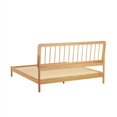 thumbnail image 4 of Walker Edison Mid-Century Solid Wood King Size Bed with Slat Back in Natural, 4 of 7