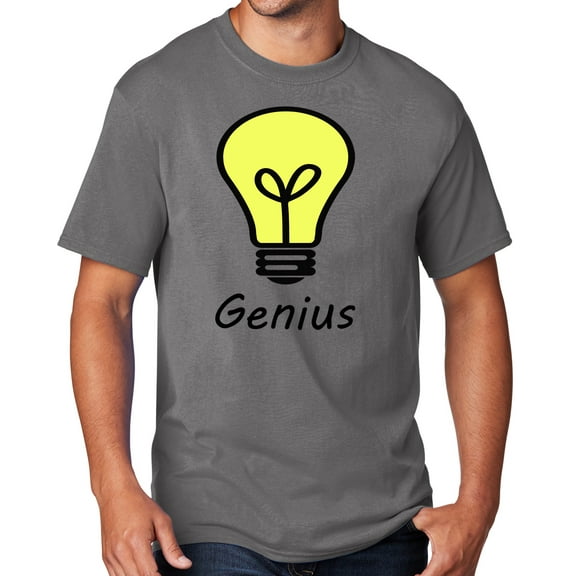 Men's Genius Lightbulb T-shirt, Small MD Gray