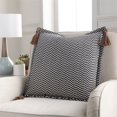 thumbnail image 2 of Surya Fiona II FNA-003 20"Hx20"W Polyester Fill Cotton Pillow Kit in Black/Beige, 2 of 4