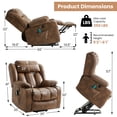 thumbnail image 2 of Power Lift Recliner Chair with Massage and Heat for Elderly, Electric Recliner Chairs for Adults, Cup holders, Remote Control, Side Pockets, USB Ports, Ochre, 2 of 8