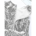 thumbnail image 5 of renvena Girls Kids Mermaid Short Flutter Sleeves Sparkly Sequins Top for Carnival Theme Party Silver 4, 5 of 7