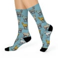 thumbnail image 3 of Retro Goat Socks Unisex Stretchy Crew | Fun Blue Gold Grey | 1 Pair, 1 Size, 3 of 5