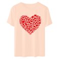 thumbnail image 5 of VKOYWKM T Shirts for Women Valentines Day Shirts Cute Heart Print Short Sleeve T-Shirts Valentine Tops Holiday Crew Neck Valentines Day Heart Shirts, 5 of 7