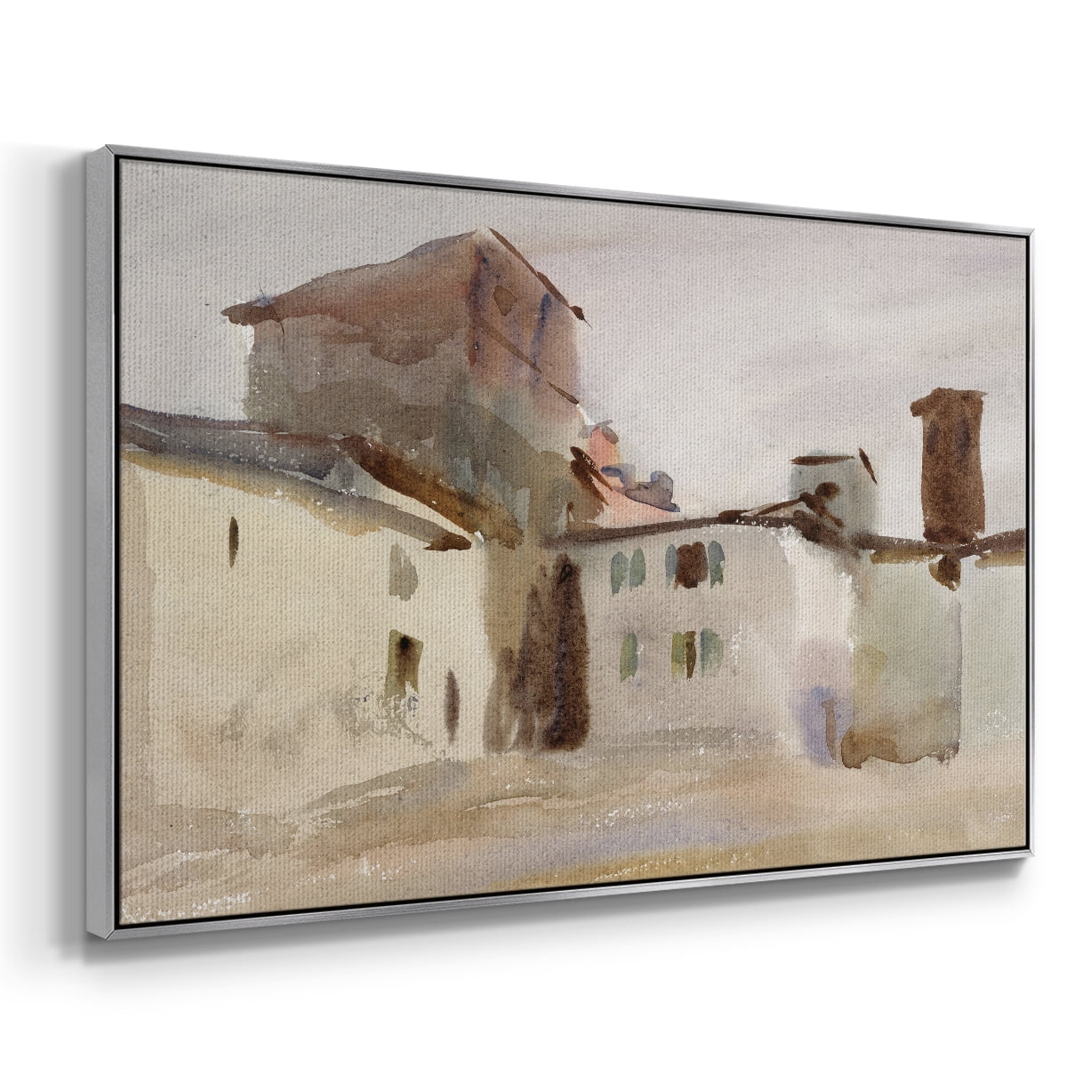 Vintage Landscape-M By Wexford Home Framed in Silver Wood Gallery Wrapped Canvas 25 in. x 37 in.