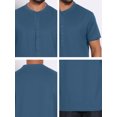 thumbnail image 7 of DARING DIVA Men's Henley Breathable Short Sleeve Button Down T-Shirt S Dark Blue, 7 of 7