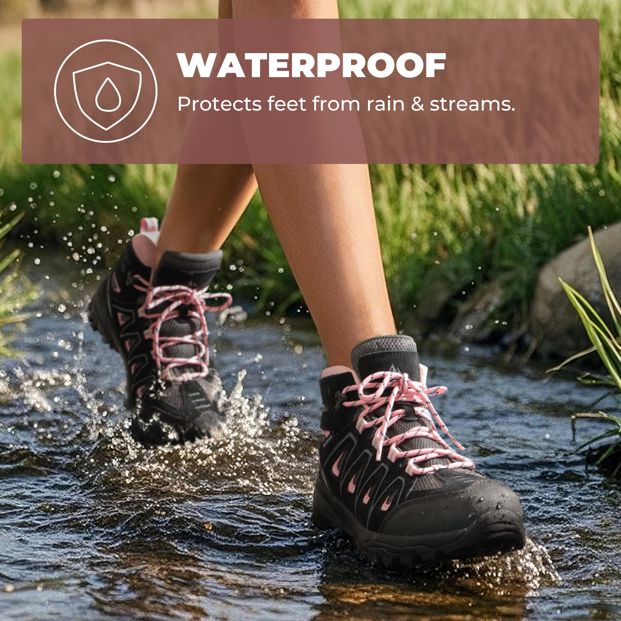 Women's Waterproof Hiking Boots Outdoor Trekking Camping Trail Hiking Boot Wide Width