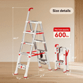 thumbnail image 3 of A-Frame Telescoping Extension Ladder，4.4FT Folding Step Stool with Safety Lock，Foldable Aluminum Ladder, heavy duty 5 step ladder 600lbs Capacity for Home Use, 3 of 8