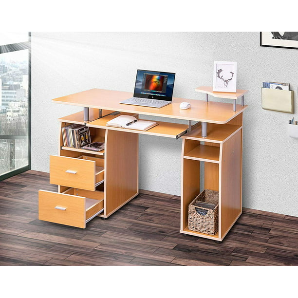 Merax Essential Home Office Computer Desk With Pull Out Keyboard
