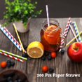 thumbnail image 4 of Pajitas de papel JAMW 200 piezas rayas para bodas fiestas restaurantes jugos café, 4 of 5