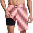 thumbnail image 2 of Vetsdori Mens Beach Shorts Summer Casual Short Pants Breathable Dry Fit,Elastic Waist Ropa Shorts for Men Lining 2 in 1,Size XL, 2 of 6