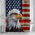 thumbnail image 3 of U.S. Flag Eagle Shower Curtain for Bathroom Decor, Independence Day Red Wood Striped Vintage Waterproof Fabric Shower Curtain, 72"x84" Set with 12 Hooks, 3 of 9