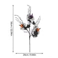 thumbnail image 4 of 22-Inch Halloween Pumpkin Twig Picks - Black Artificial Branches with Orange and Purple Pumpkins, Gothic Vase Filler and Table Floral Arrangement Decor, 4 of 9