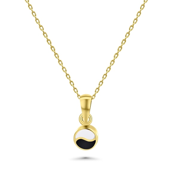 Yin Yang Pendant Necklace in 14 Karat Solid Gold | Handcrafted Solid Gold Yin Yang Necklace | Dainty Solid Gold Yin Yang Pendant Necklace