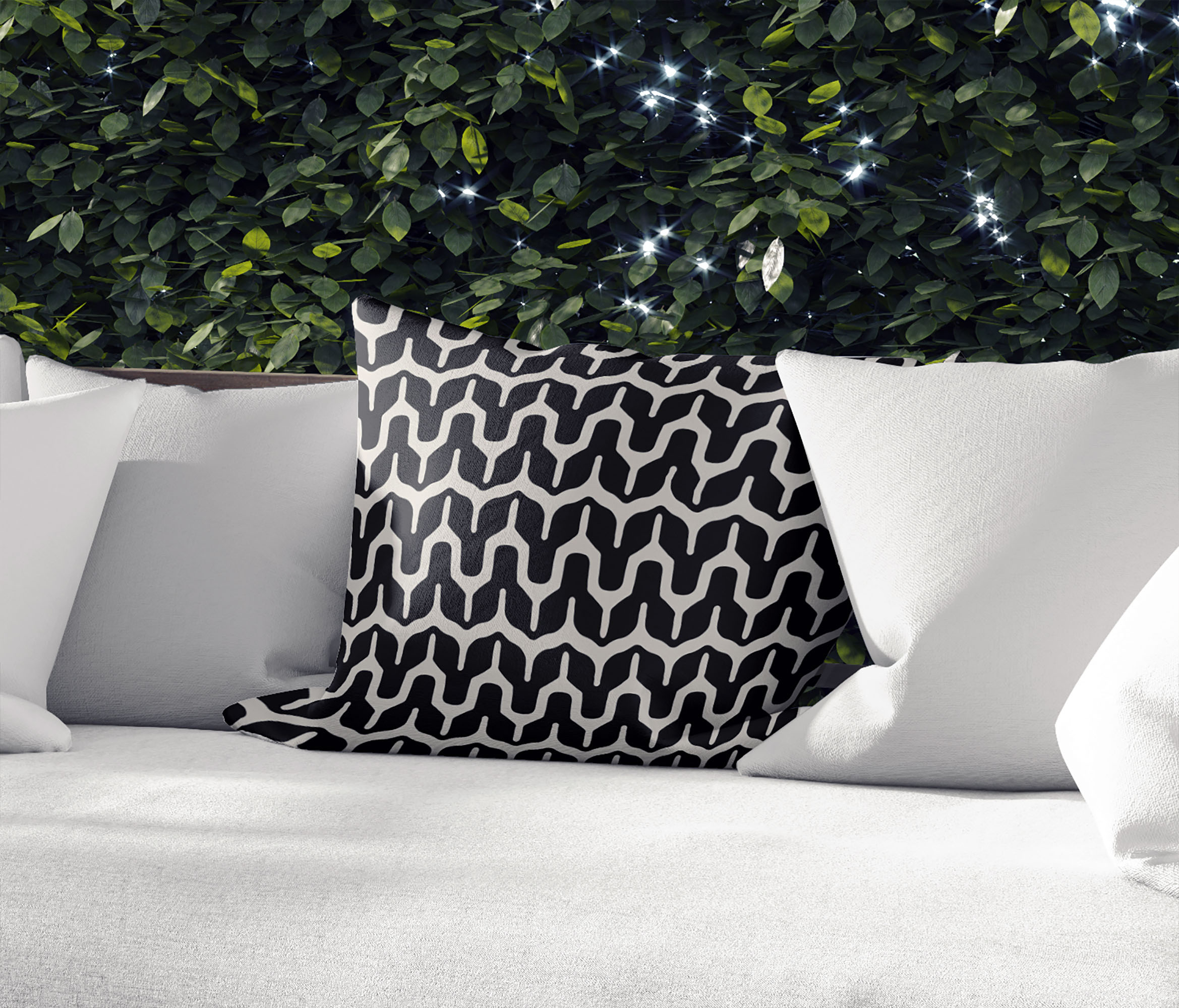 Maria Black and Beige Outdoor Pillow by Kavka Designs - image 5 of 5