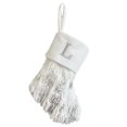 thumbnail image 2 of harmtty Christmas Stocking Hanging Christmas Sock 1pc Christmas White Stocking Letter Embroidery Knitted Handmade Reusable Xmas Tree Hanging Gift Bag Stocking L, 2 of 9