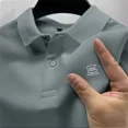 thumbnail image 4 of Nueva camiseta de hombre transpirable de secado rápido, camisa POLO informal de negocios, nueva moda de verano, ropa de manga corta, color sólido, 4 of 5