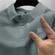 thumbnail image 4 of Nueva camiseta de hombre transpirable de secado rápido, camisa POLO informal de negocios, nueva moda de verano, ropa de manga corta, color sólido, 4 of 5