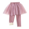 thumbnail image 4 of Tanhomme Girls Fleece Lined Leggings Cotton Winter Warm Tights Thick Elastic Thermal Pants for Kids Winter Girls Pants Padded Warm Girls Bottoming Sweet Pretty Pants Children Pants, 4 of 7