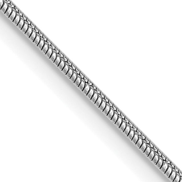 Collier Pendentif Chaîne Cubetto Omega Serpent Rond en Or Blanc 14k 20 Pouces 1.1mm