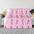thumbnail image 1 of Fotbe Pink Scarf Snowman Manta de Franela con Estampado, Manta Ultrasuave para Cama, Sofá, Auto, Hipoalergénica y Antibolitas-60"x50", 1 of 6