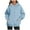 Light Blue, variant on Women's Pullover Hoodie Fall Winter Trendy Hooded Sweatshirt with Pockets Hoody Top
