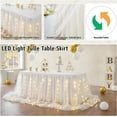 thumbnail image 2 of Wehilion Tulle Table Skirt Ruffle Tutu Table Cloth, LED Table Skirt for Rectangle Table for Baby Shower Wedding, Birthday Party Decoration, 2 of 7