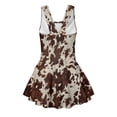 thumbnail image 5 of COEQINE Cute Swim Dress for Girls, One Piece Swimsuit with Flowy Skirt & Built-in Liner, Scoop Neck & Fixed Straps in V-Back Swimwear for Beach Pool, Ages 8-9, Brown Cow Print, 5 of 8
