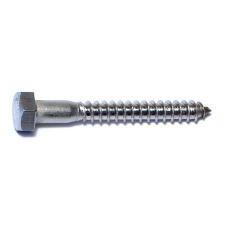 

5/16 x 2-1/2 18-8 Stainless Steel Hex Head Lag Screws (5 pcs.)