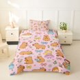 thumbnail image 2 of Erosebridal Kid Cute Capybara Twin Bedding, Bow Princess Fairy Duvet Cover Set, Pink Reversible, 2 Pieces, No Comforter, 2 of 5
