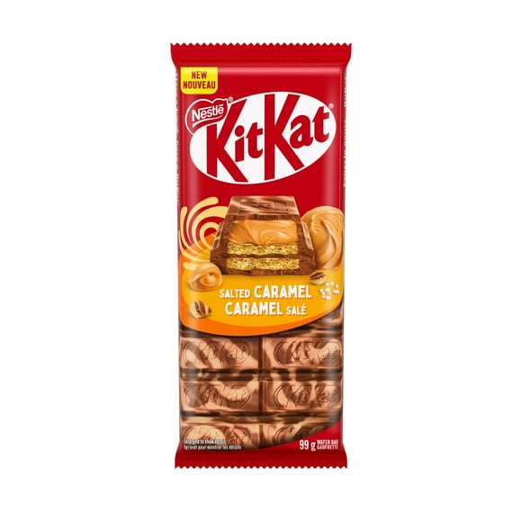 Kitkat Salted Caramel Tablet, Salted Caramel Filling Over KITKAT Wafers Covered In A Marbled Chocolatey Shell, Made With Natural Flavours & Sustainably Sourced Cocoa, 99 g, 99 g