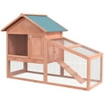 thumbnail image 1 of PawHut Outdoor 2-Tier Rabbit Guinea Pig Hutch with Tray, 1 of 10
