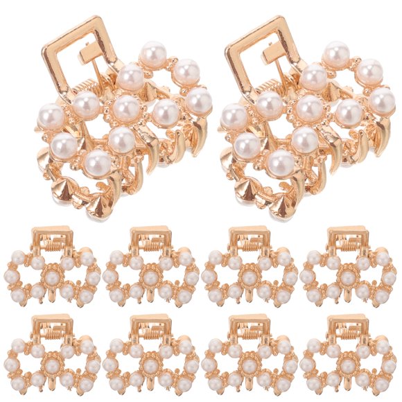 12pcs Pearl Hair Clips Simple Hair Pin Claw Clip Pretty Hair Accessories for Women Girls Ladies Brides