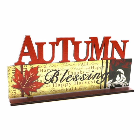 witspace Fall Wood Sign Letter Maple Leaf Shaped Wooden Block Rustic Tiered Tray Decor for Farmhouse Autumn Holiday Harvest Thanksgiving Home Table Decorations