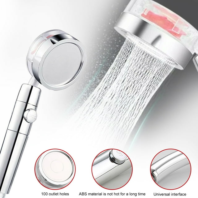 Turbo Fan Shower Head with Filter, High Pressure Shower Head, 360