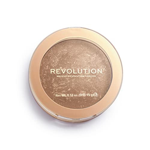 Makeup Revolution Bronzer Reloaded, Buildable Formula, Highlighting & Bronzing Powder, for Dark Skin Tones, cruelty-Free, Long Weekend, 053 Oz