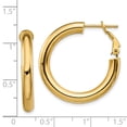 thumbnail image 3 of 14K Yellow Gold 4X20mm Polished Round Hoop Earrings, 3 of 7