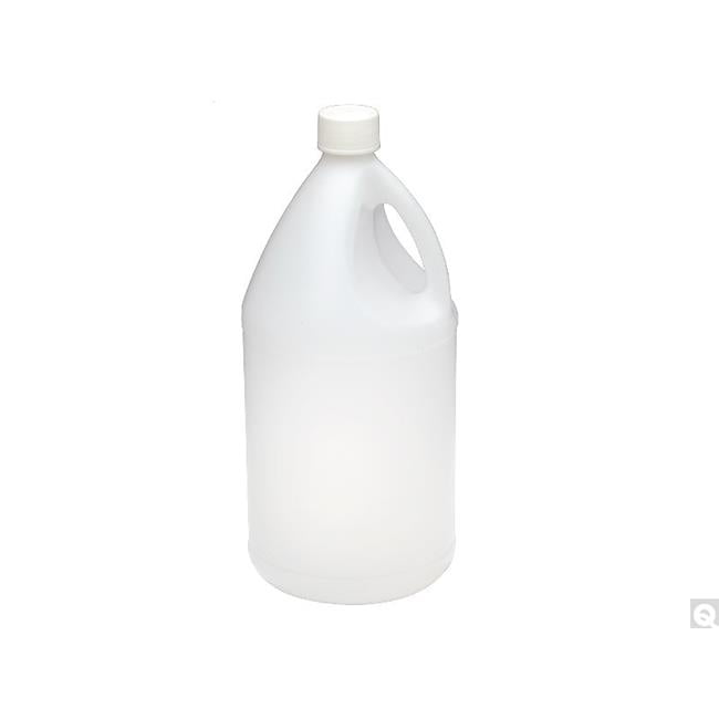 128 oz Natural HDPE Heavyweight Handled Round Jug with 38-439 White ...