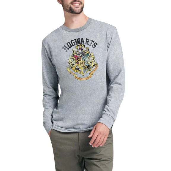 Harry Potter Hogwarts Crest Long Sleeve Adult Tee / T-Shirt