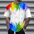 thumbnail image 2 of JAJAHO Mens Graphic Tee Summer Short Sleeve Crew Neck T Shirt Colorful Printed Fashion Casual Daily Wear Loose Fit Comfortable Tops, 2 of 4