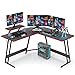 thumbnail image 3 of Devoko L Shaped Gaming Desk Computer Desk 51â€ Office Corner Desk with Monitor Stand Home Gaming Writing Study Table Workstation (Carbon Fibre Black), 3 of 4