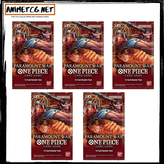 One Piece Card Game OP02 Paramount War 5 Pack Lot